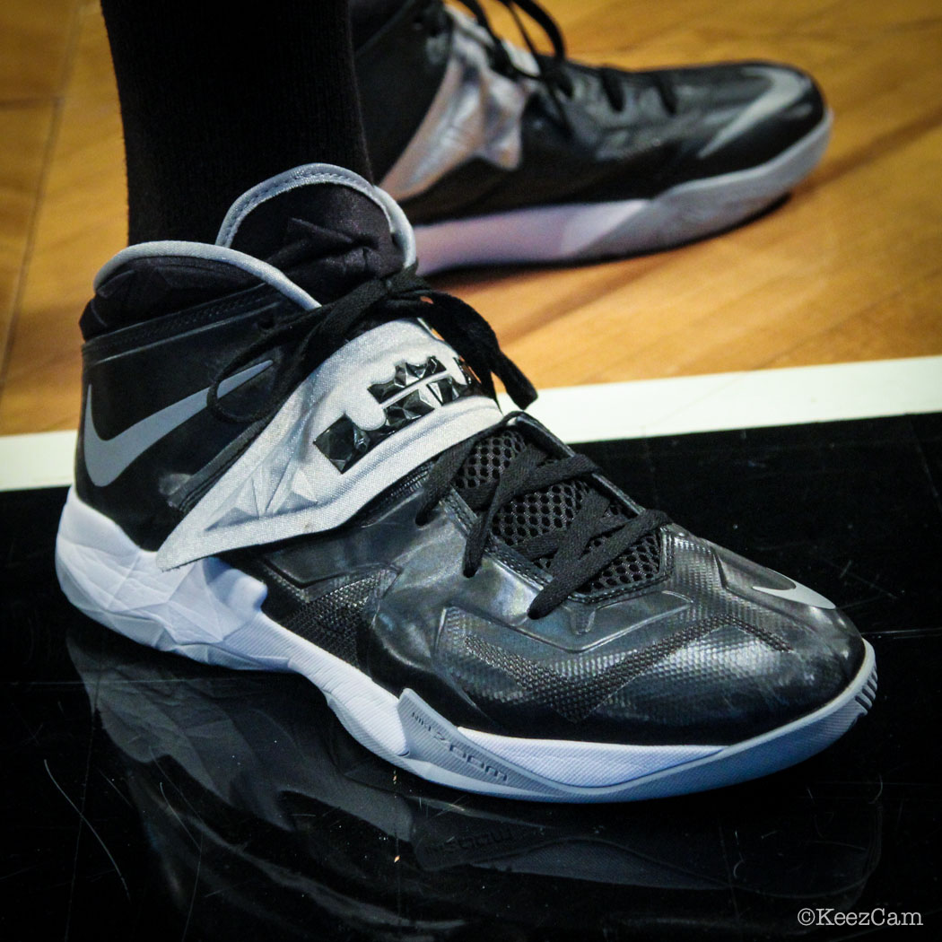 Sole Watch // Up Close At Barclays for Nets vs Warriors - Draymond Green wearing Nike Zoom Soldier 7