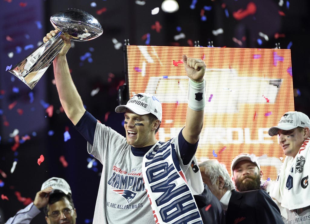 Tom Brady Celebrates Super Bowl 49