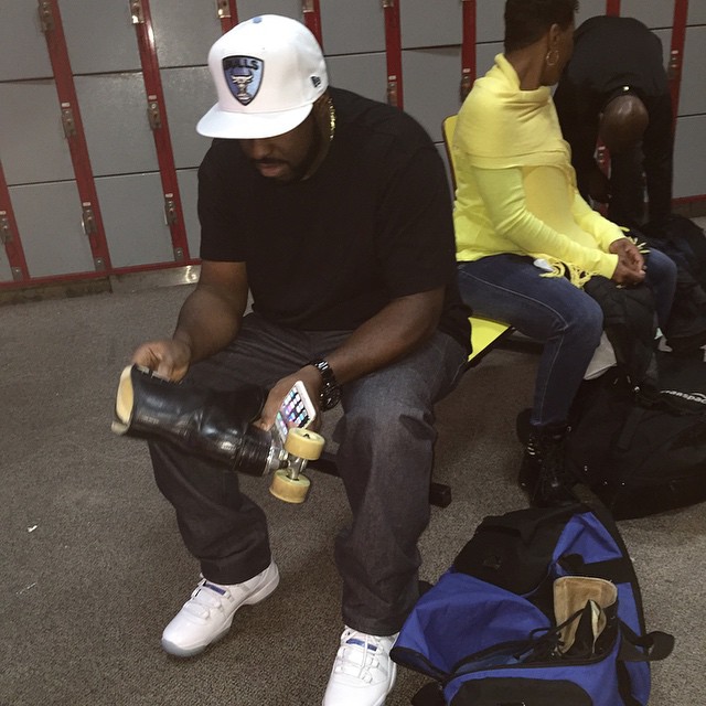 DJ Funk Flex wearing Air Jordan XI 11 Legend Blue