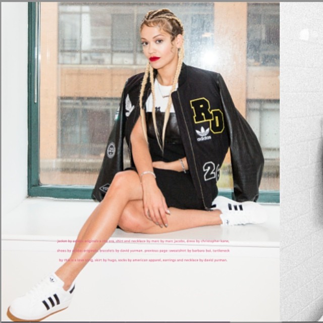 Rita Ora wearing adidas Originals Superstar