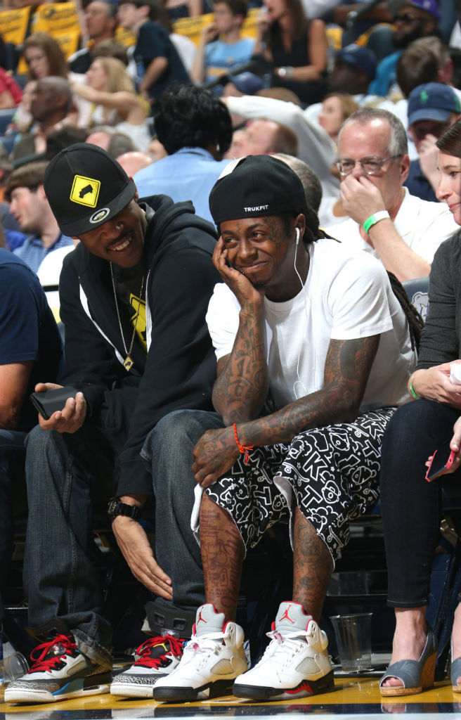 Lil Wayne wearing Air Jordan Retro V 5 Fire Red (1)
