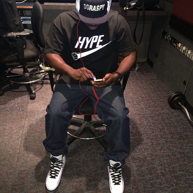 DJ Funk Flex wearing Air Jordan II 2 Dark Concord