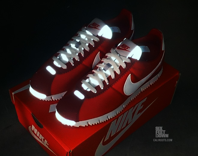 Nike Cortez NM QS in Chilling Red reflective
