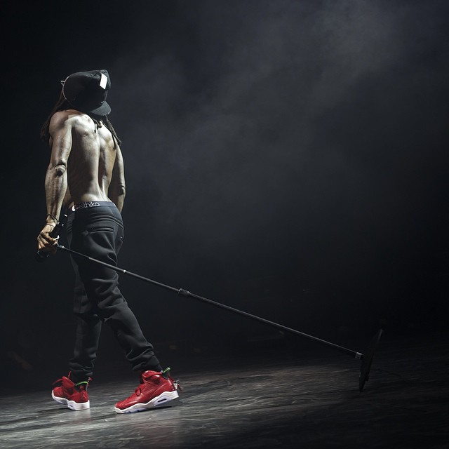 Lil' Wayne wearing Air Jordan VI 6 Spizike
