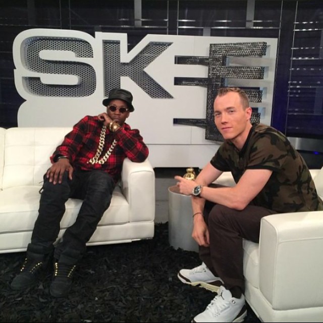 DJ Skee wearing Air Jordan III 3 Mocha; 2 Chainz wearing adidas Originals Top Ten 2 Good To Be TRU