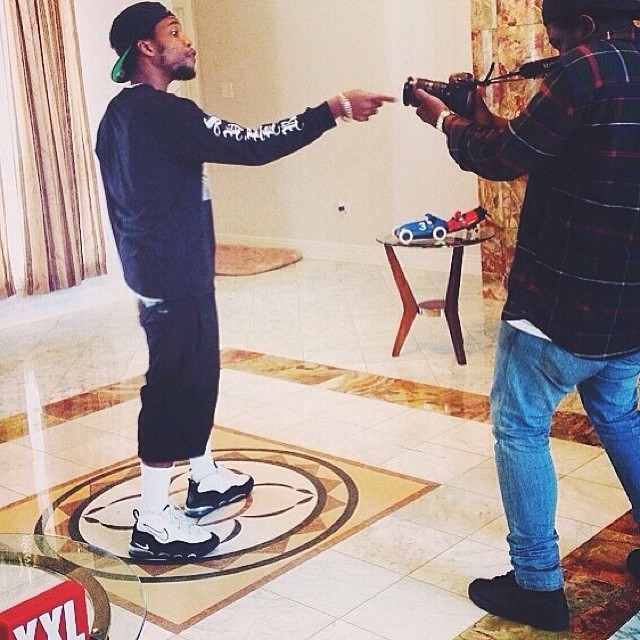 Currensy wearing Nike Air Max Uptempo