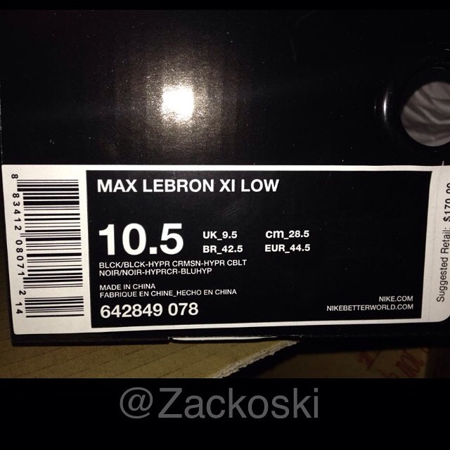 Nike LeBron XI 11 Low Black/Black-Hyper Crimson-Hyper Cobalt Release Date 642849-078 (4)