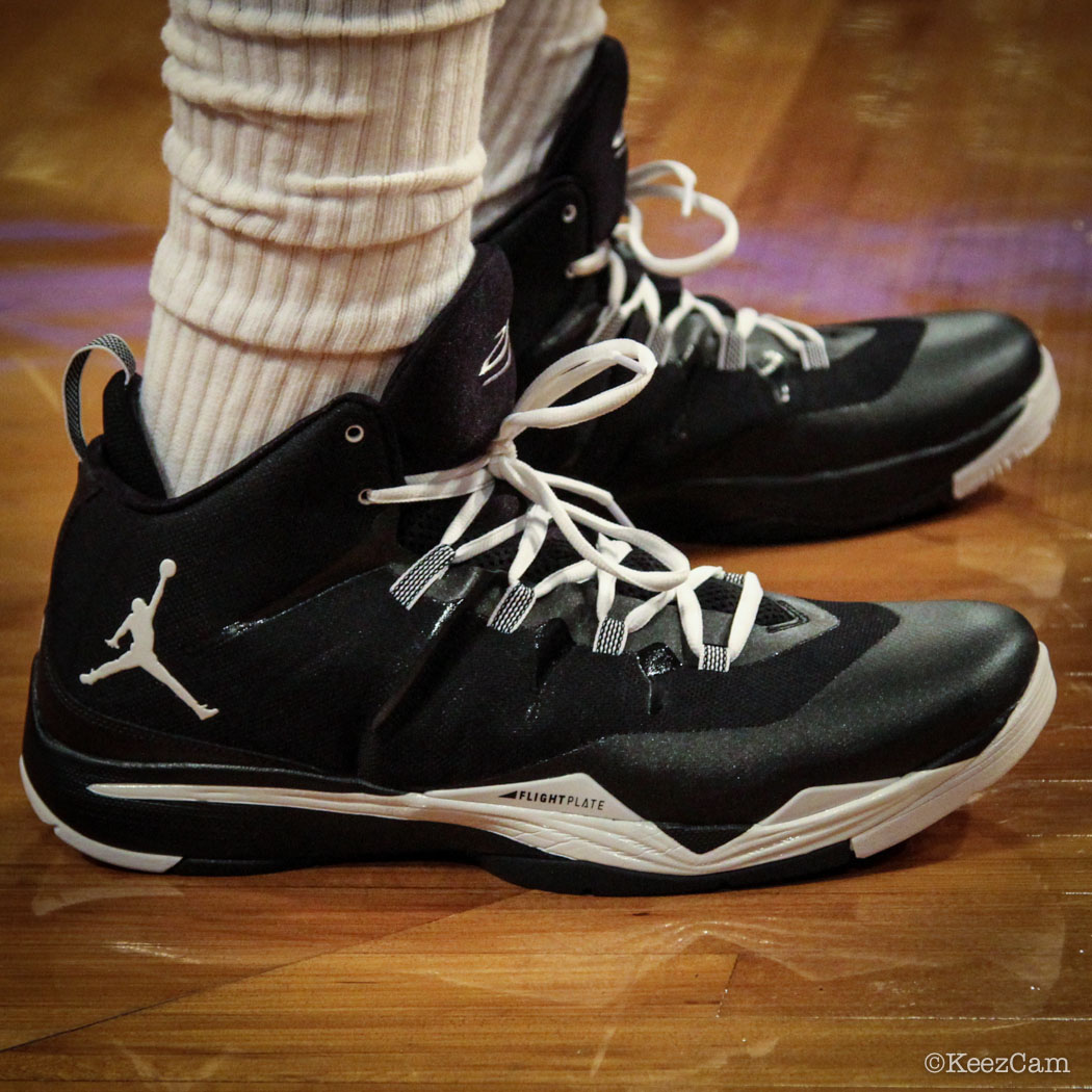Sole Watch // Up Close At Barclays for Nets vs Pacers - Joe Johnson wearing Jordan Super.Fly 2 PE