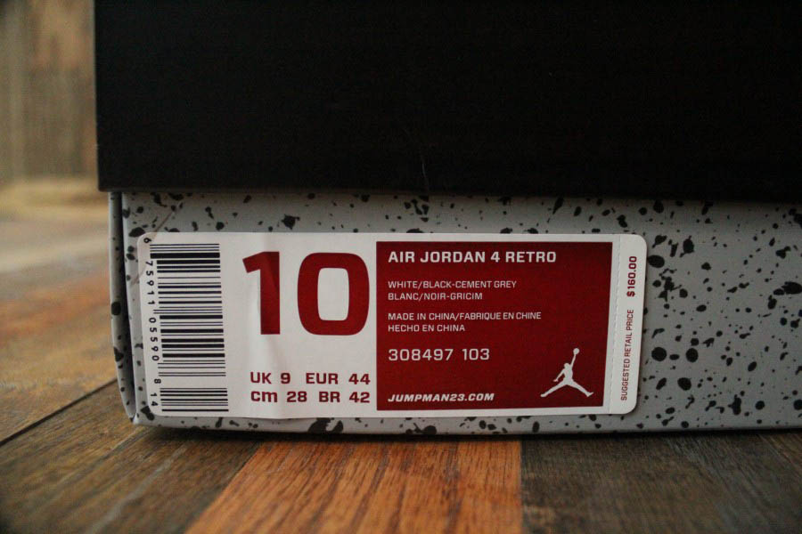 Air Jordan 4 IV Retro Shoes Cement New 308497-103 (2)