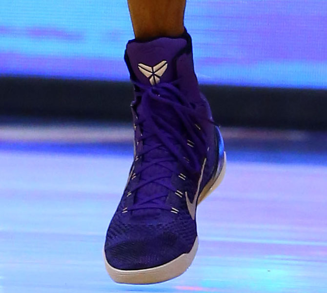 Kobe Bryant wearing Nike Kobe 9 Elite Purple (4)