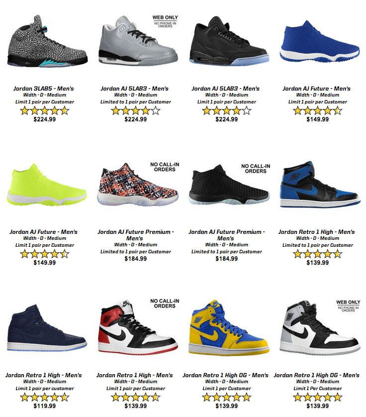 all jordans and names