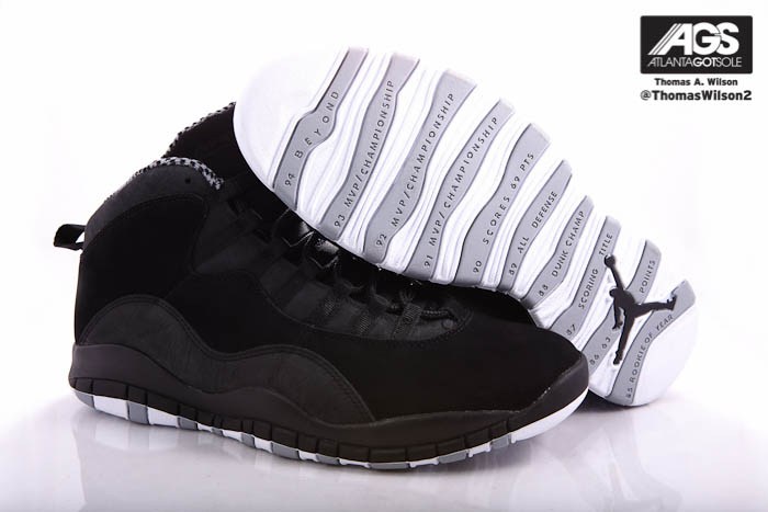 Air Jordan 10 X Retro Shoes Black White Stealth 310805-003 (4)