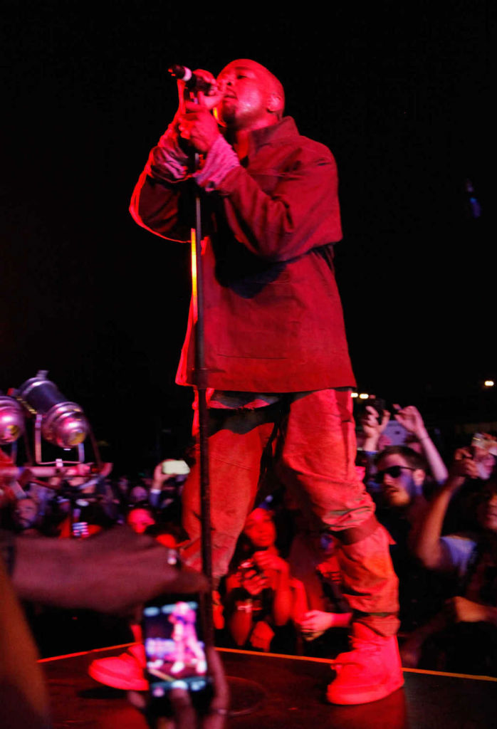 Kanye West wears Nike Air Yeezy 2 All-Red at Governor's Ball (8)