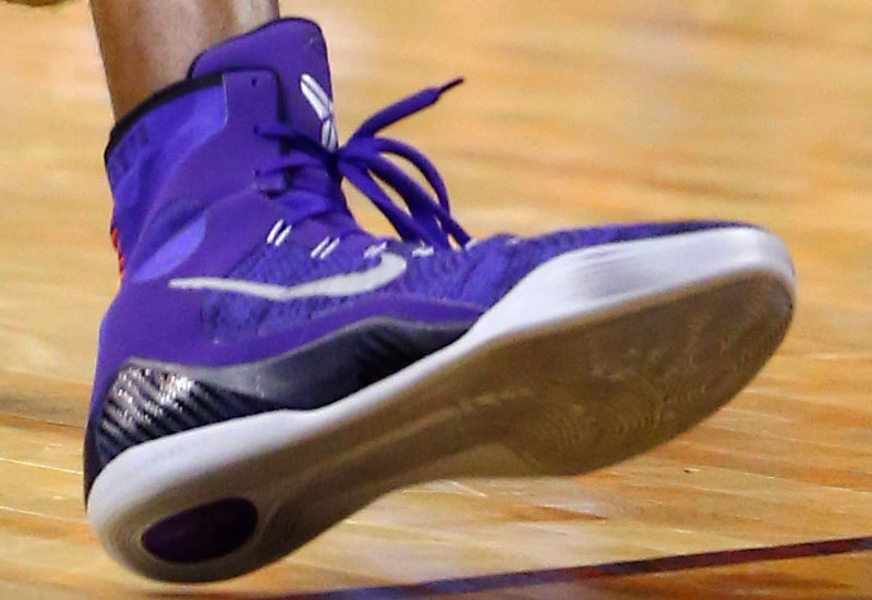 Kobe Bryant wearing Nike Kobe 9 Elite Purple (2)