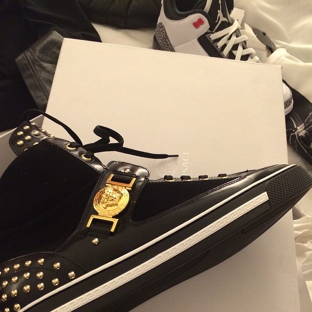 Jeezy Picks Up Versace Studded High-Top Sneakers