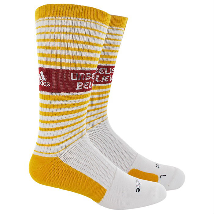 adidas Team Speed Crew Socks RG3 Inspire Collection - Unbelievably Believable - White Gold Cardinal  Q31318