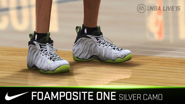NBA Live '15 Sneaker Update: Nike Air Foamposite One Silver Camo