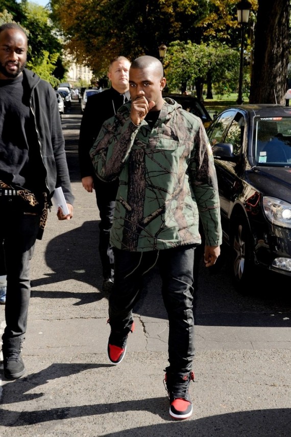 Kanye West Wears Air Jordan 1 Ko Black Red In Paris Sole Collector 0970