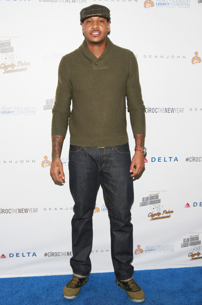 Carmelo Anthony wearing Jordan Melo M9 Squadron Green