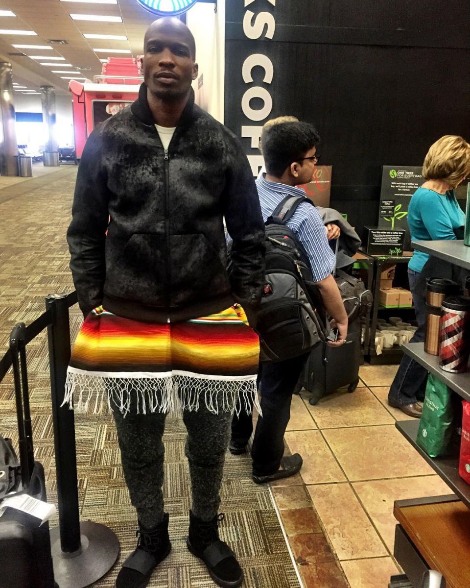 Chad Johnson Wearing the 'Core Black' adidas Yeezy 750 Boost