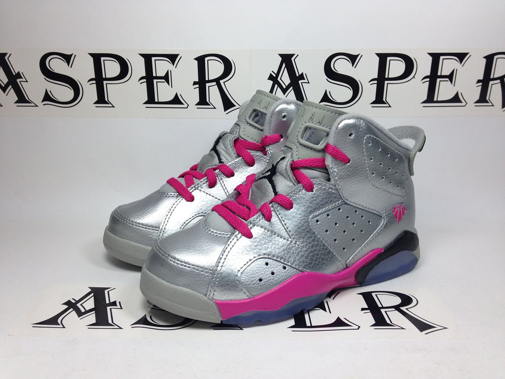 Air Jordan 6 Girls Silver/Pink (2)