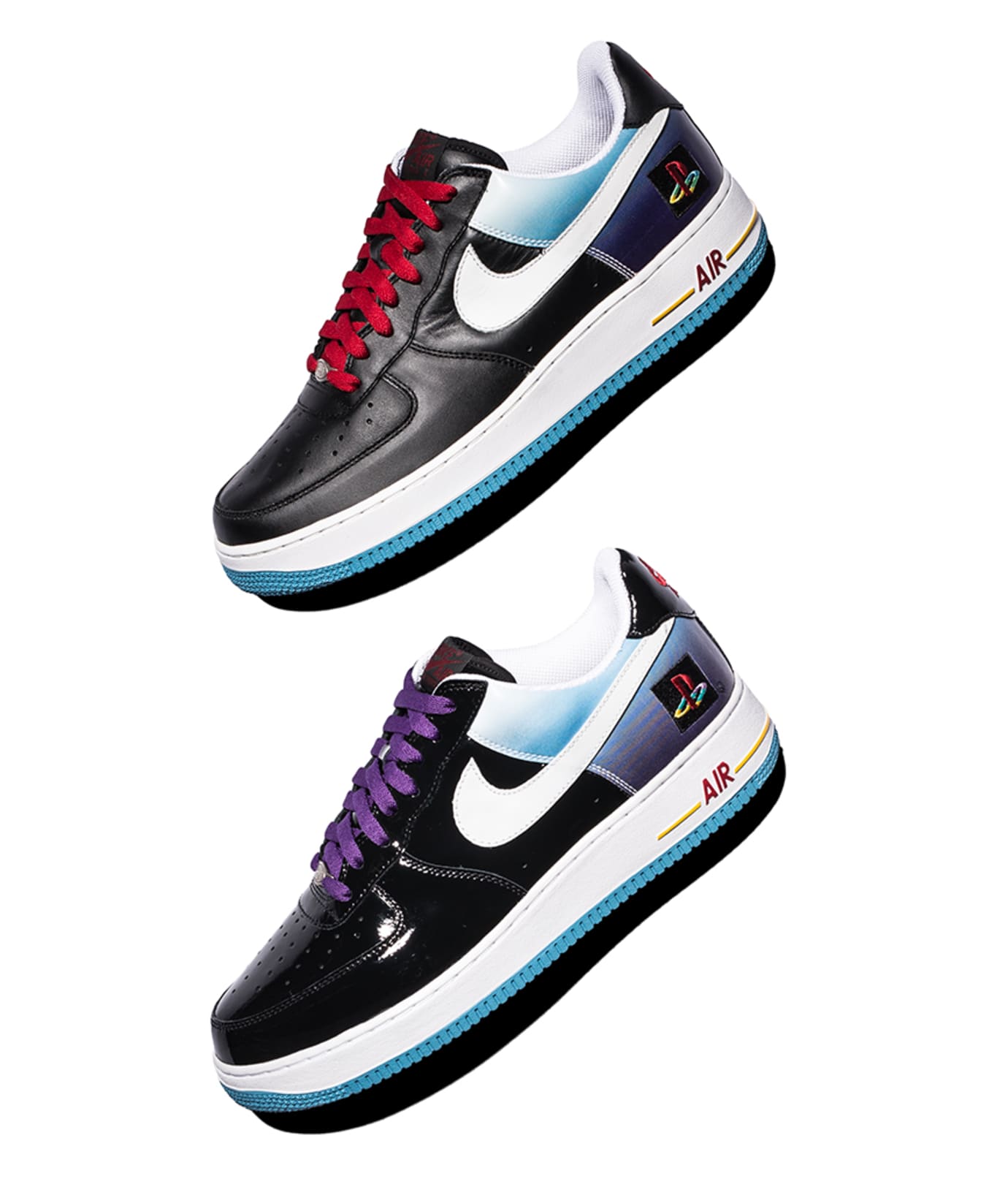 Playstation x Nike Air Force 1 Low (Premium Leather vs. Patent Leather)
