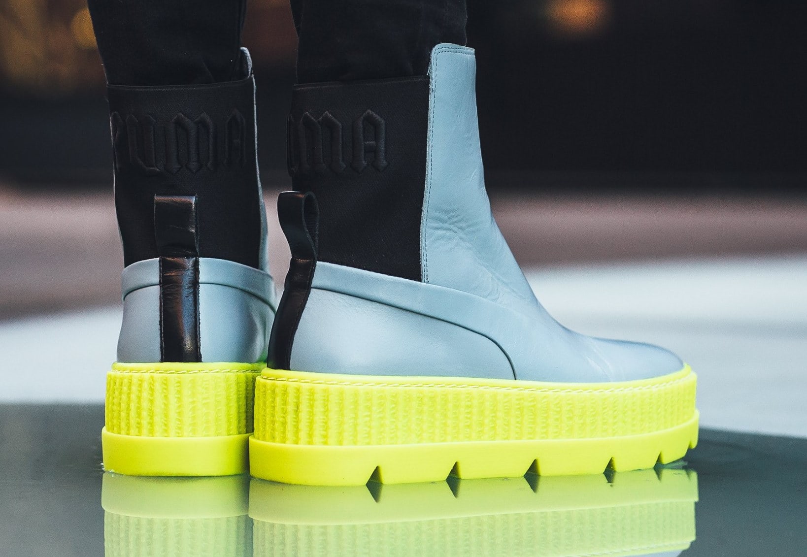 puma creepers neon