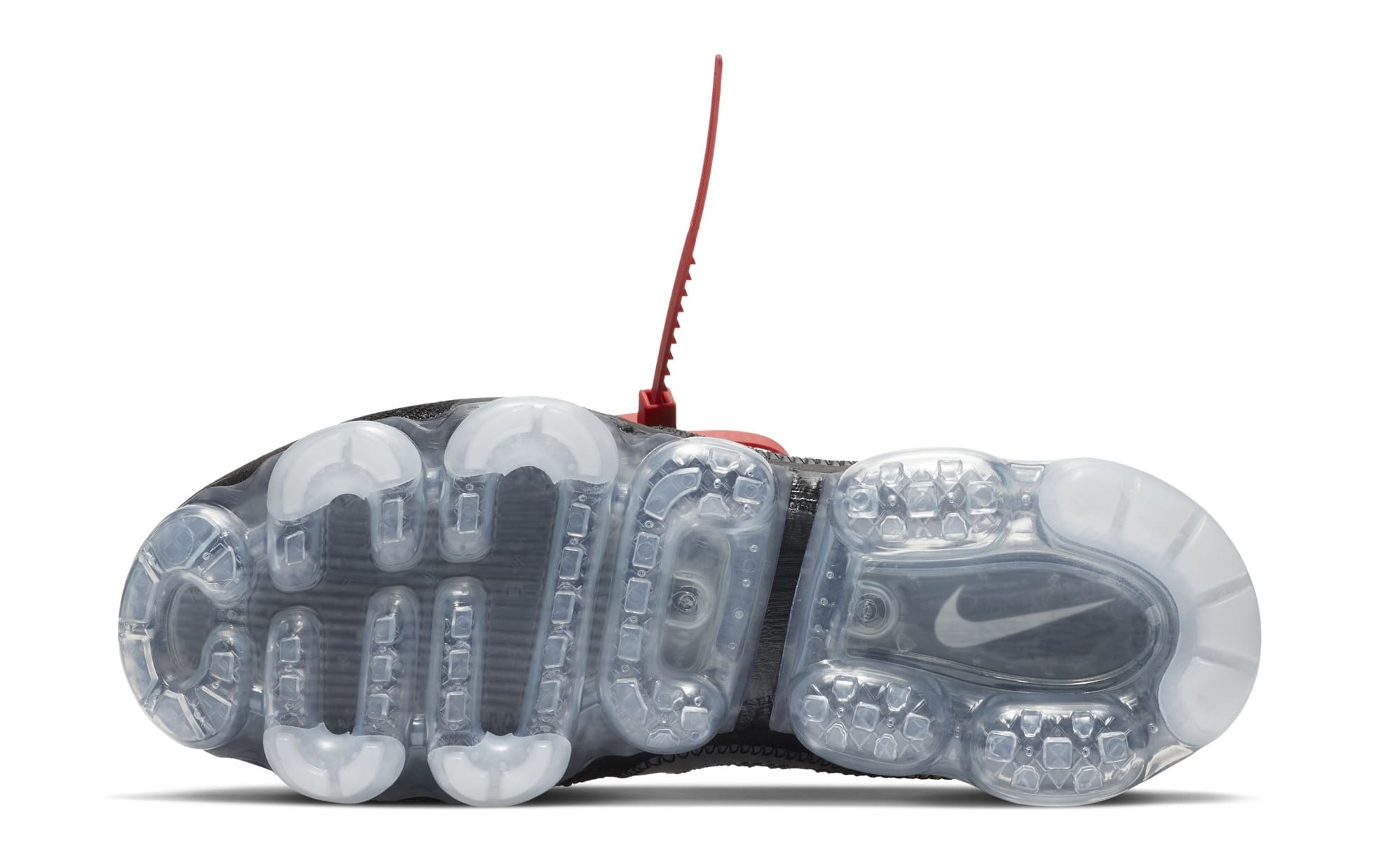 white nikes with clear bottoms