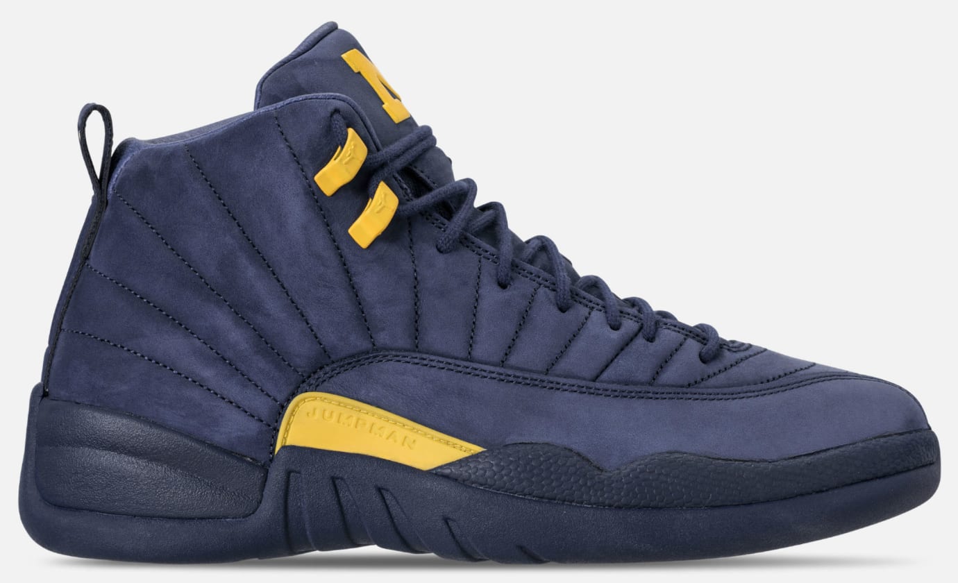 Michigan Air Jordan 12 College Navy Amarillo Bq3180 407 Release Date Sole Collector