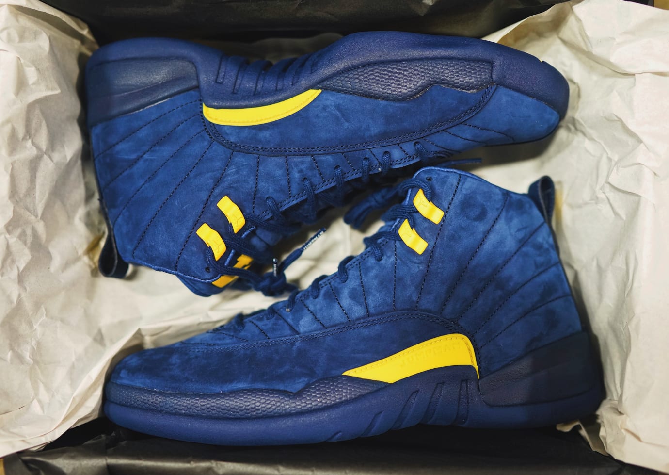 Jordan 12 michigan on feet sales