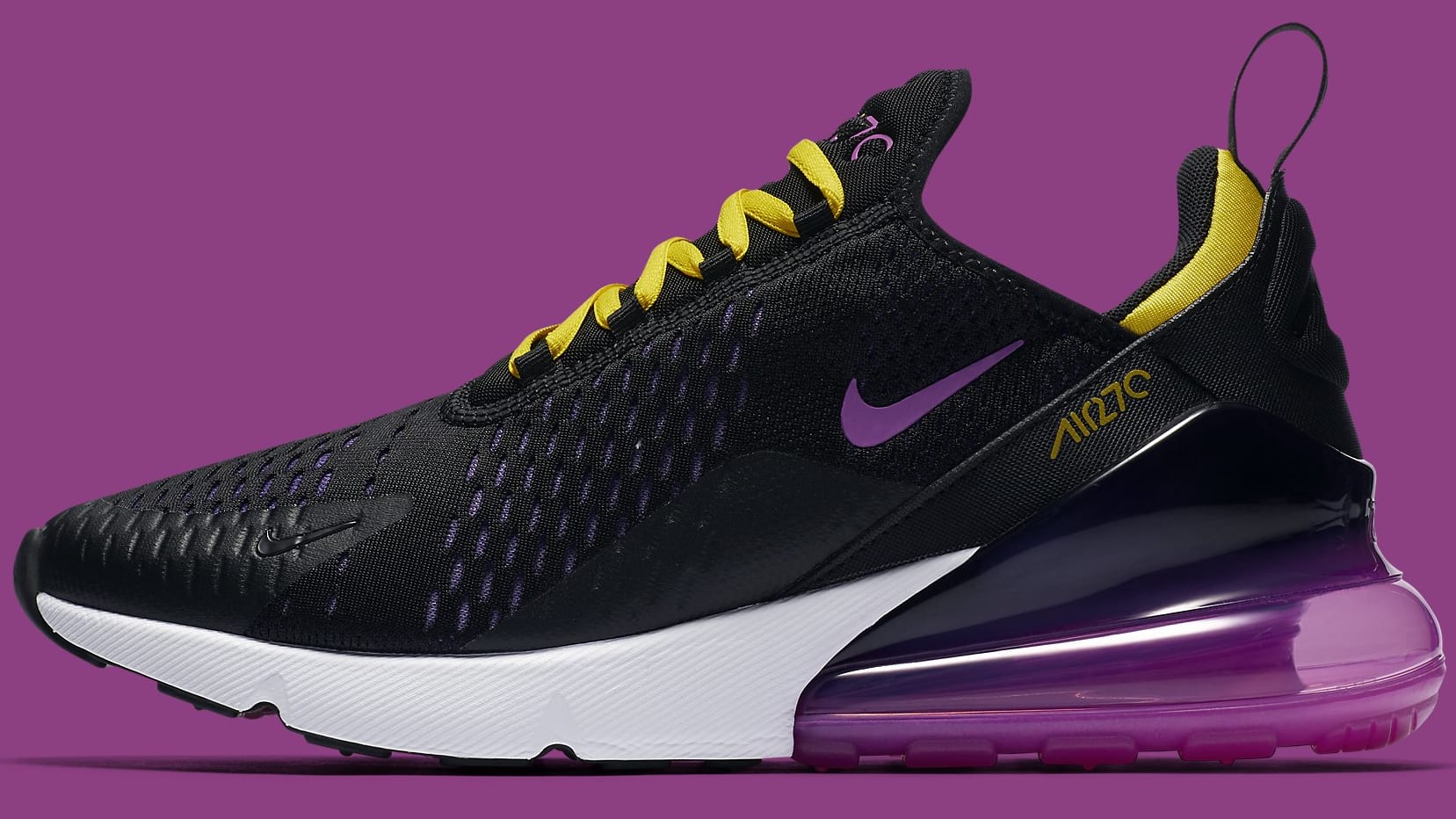 purple and yellow nike 270