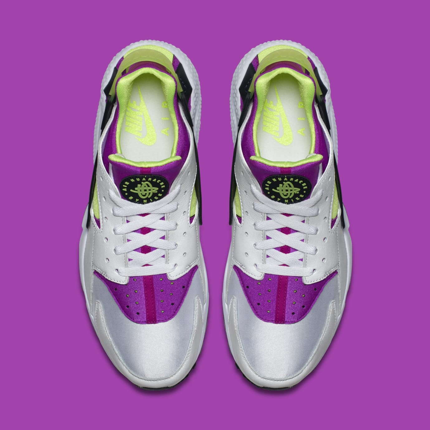 purple and yellow huaraches