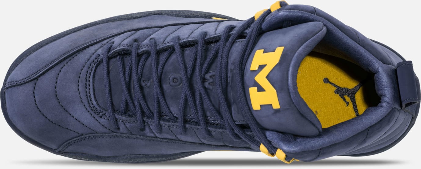 Michigan Air Jordan 12 College Navy Amarillo Bq3180 407 Release Date Sole Collector