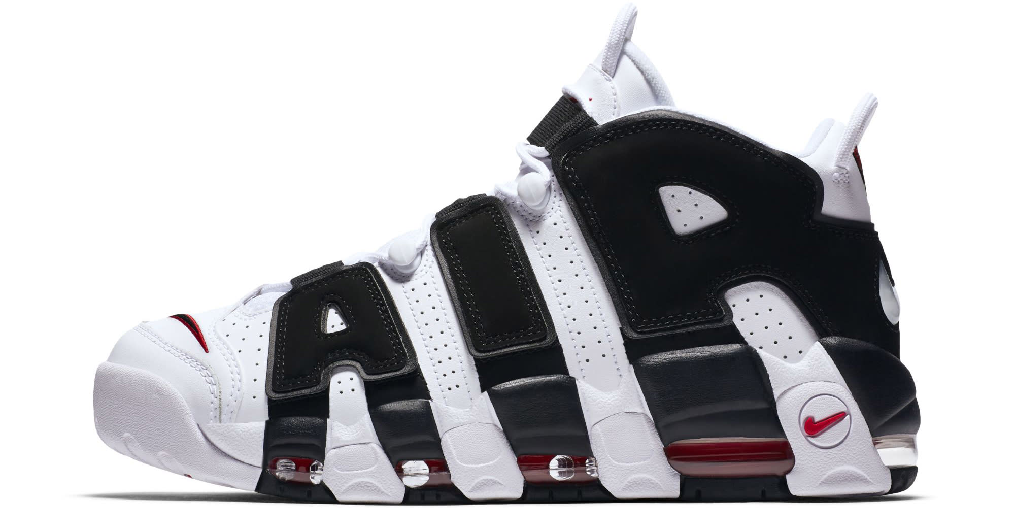 nike air uptempo red black