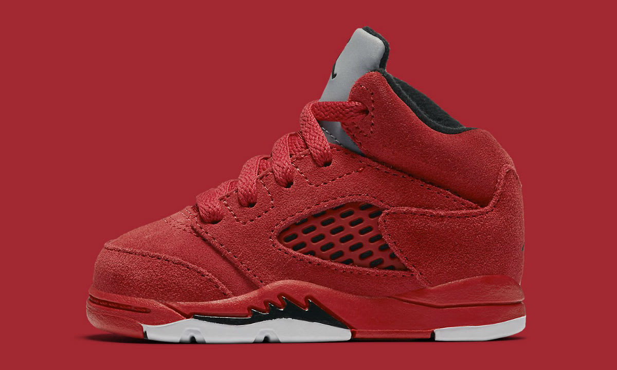 suede 5s red