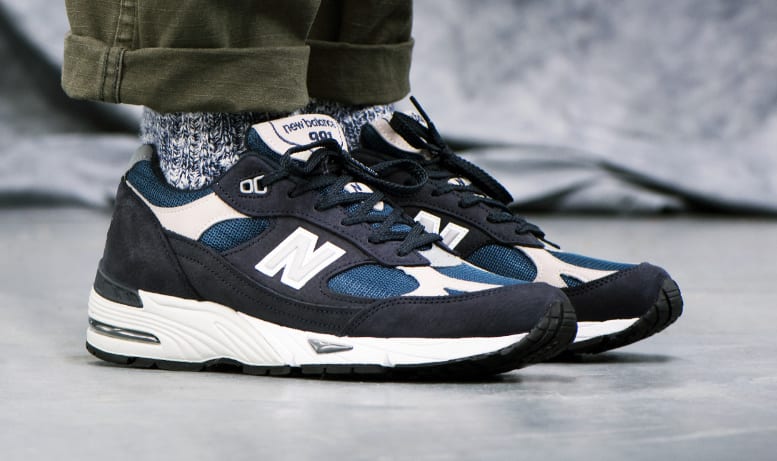 new balance 991 cinza e azul