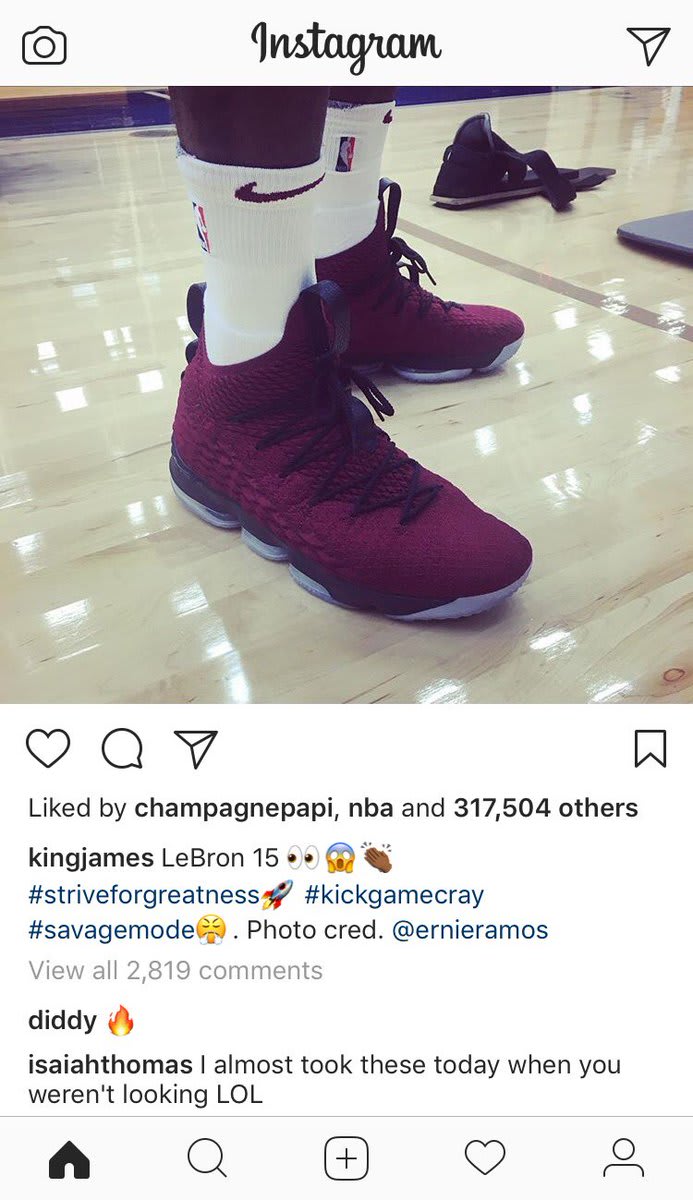 Reactions to LeBron 15 sneak-peak post via Sole Collector