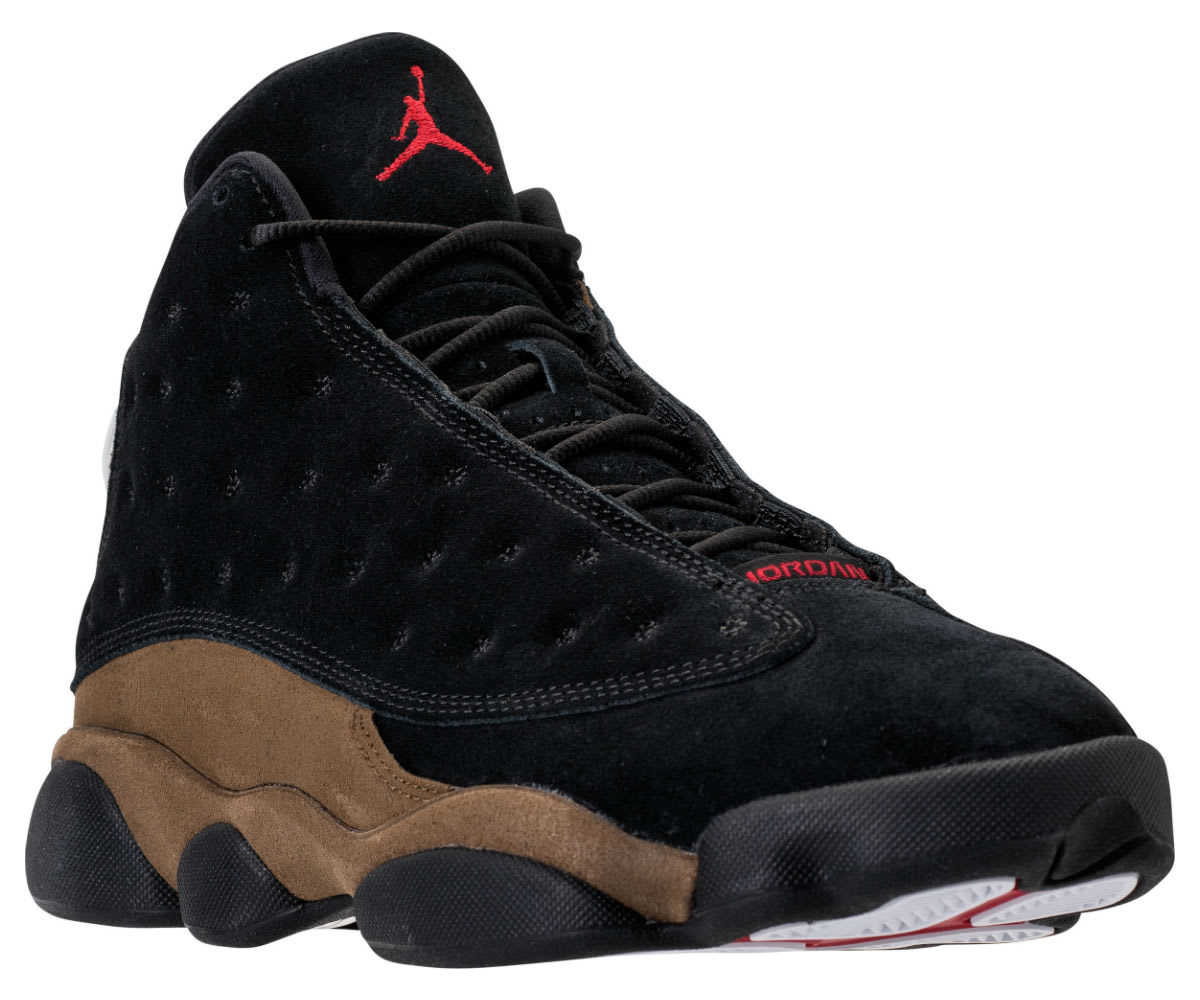 olive green and red jordans