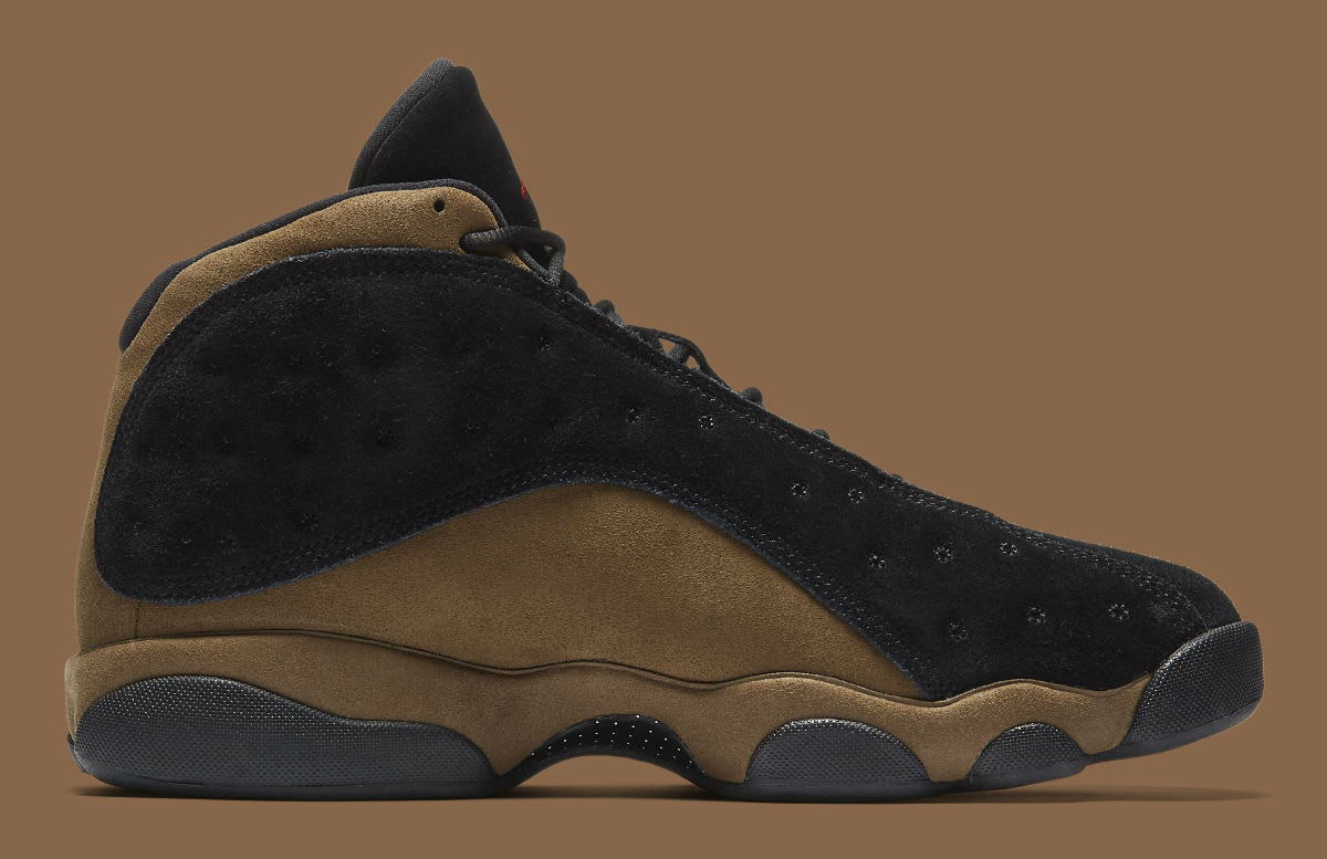jordan 13 olive green and black