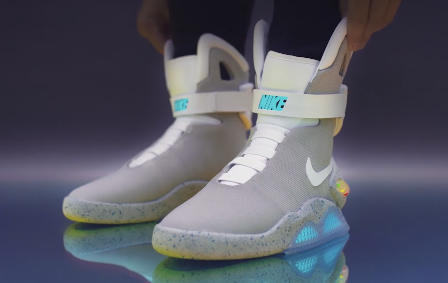 nike mag on feet