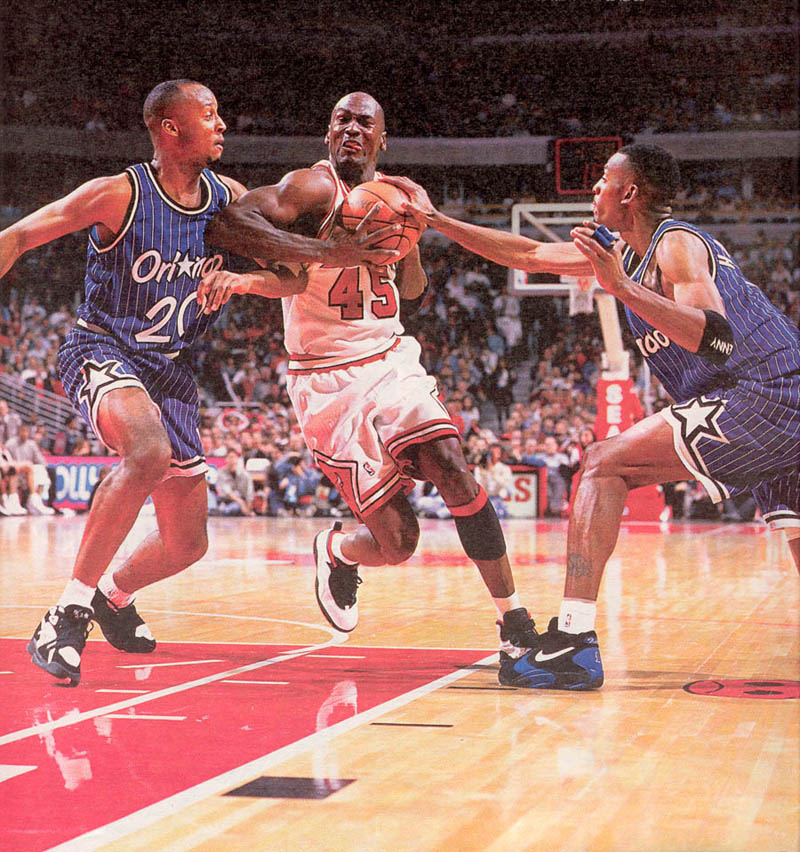 michael jordan wearing penny shoes