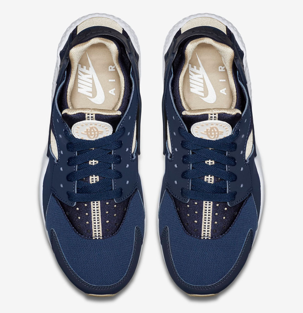 nike huarache navy blue and yellow