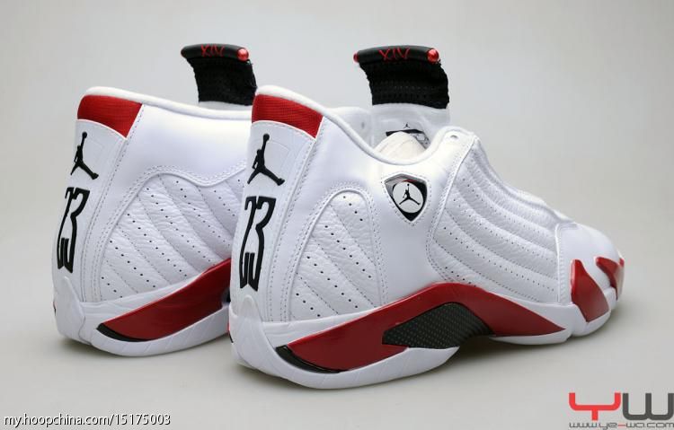 red black and white jordan 14