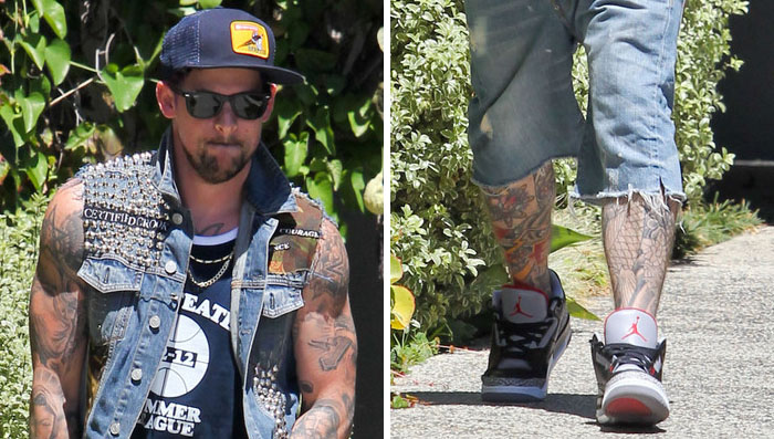 Joel Madden wearing Air Jordan III 3 Black Cement