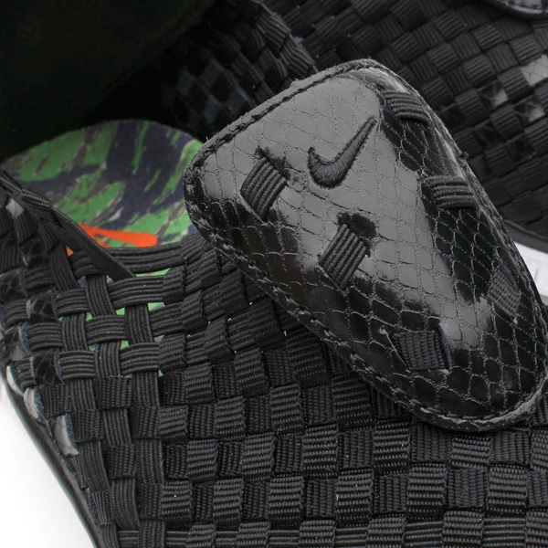 atmos x Nike Free Woven 4.0 QS black snake tiger camo tongue tab