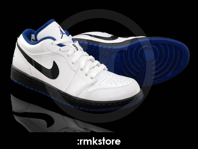 Air Jordan 1 Phat Low - White/Black-Deep Royal | Complex