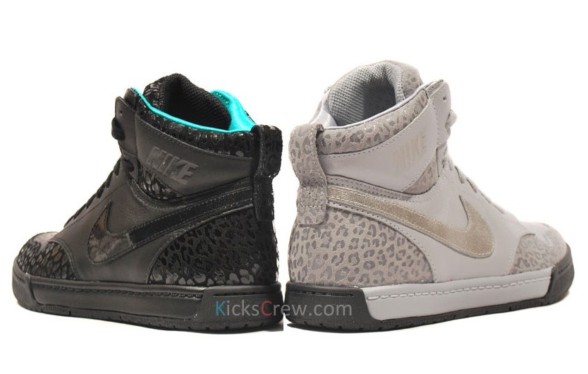 Black and 2025 grey leopard nikes