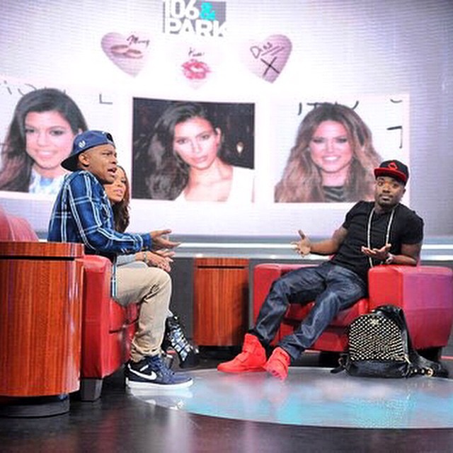 Bow Wow wearing Air Jordan I 1 Derek Jeter; Ray J wearing Nike Flystepper 2K3 Red October