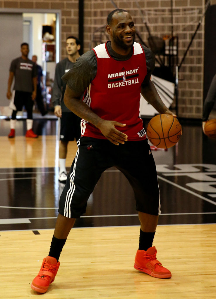 lebron wearing yeezy