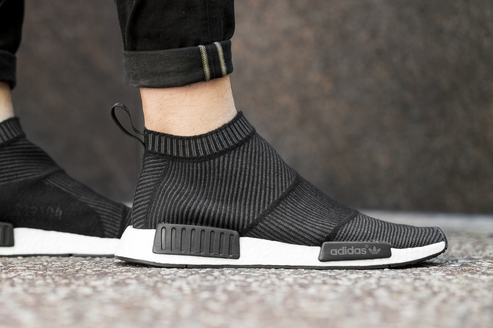 Adidas NMD City Sock Black White On Feet | Sole Collector